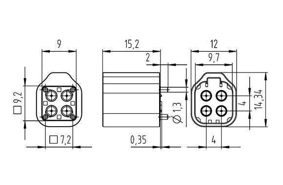 Catalogue Drawing Mini Coax Automotive High Speed Data Connector