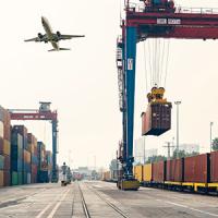Hafenterminal Container Luftfracht Logistik